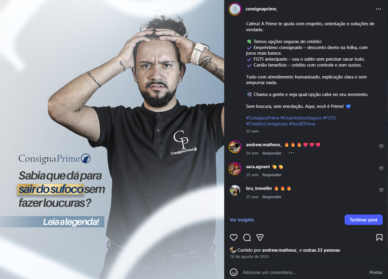 Post do Instagram ConsignaPrime