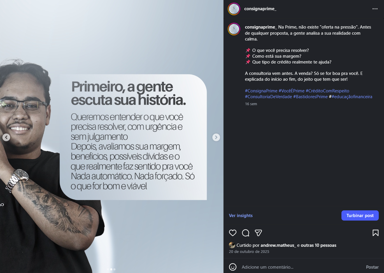 Post do Instagram ConsignaPrime