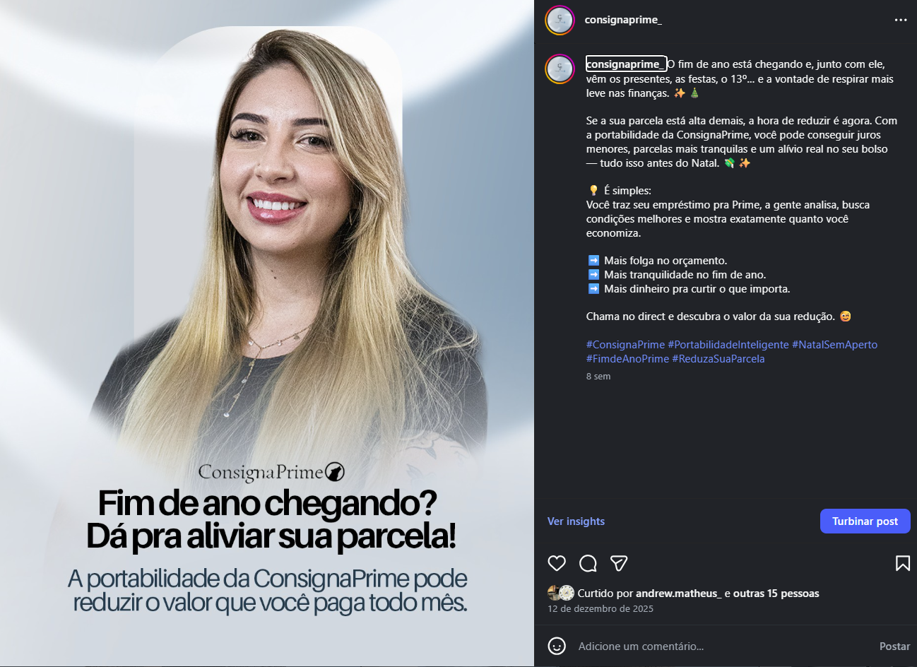 Post do Instagram ConsignaPrime